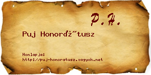 Puj Honorátusz névjegykártya